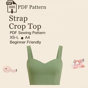 Strap Crop Top Sewing Pattern | Sizes XS to L | Instant Download | Easy Digital PDF - Etsy