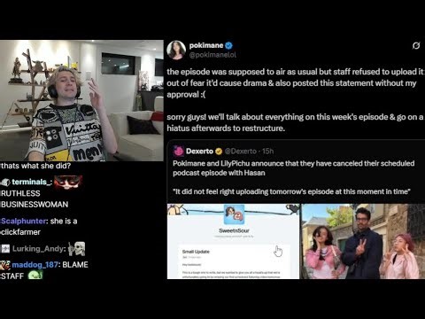 xQc Calls Out Pokimane for Tweeting about Canceling her Podcast Episode & Blaming Staff Members