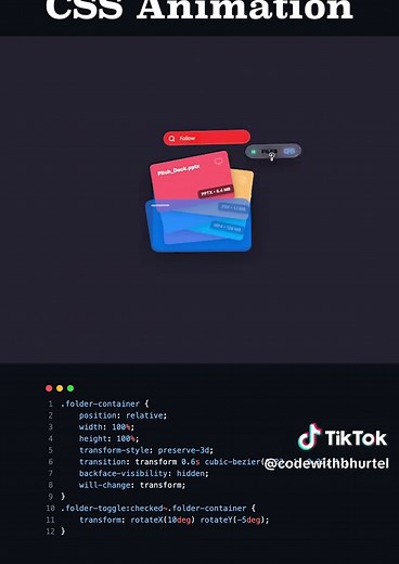 Folder Animation Using CSS! #htmlcss #javascript #coding #webdevelopment #fyppppppppppppppppppppppp