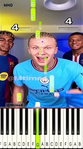 Haaland Breaks the Forehead Challenge 😤 @Mtime4 - Piano Tutorial