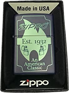 Zippo Custom Lighter - an American Classic Vintage Zippo - Navy Blue Matte