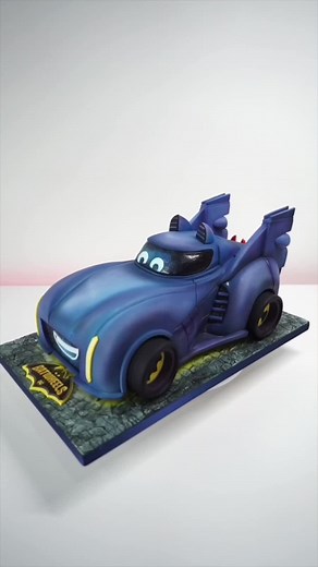Feast your eyes on our Bam the Batmobile cake! 🎂🦇🏎️ Get the whole family together to watch Batwheels on Cartoonito! 📺 Do not try this at home without adult supervision. #Batwheels #Cartoonito #cake #baking #satisfying #parenting #preschool #CartoonNetwork