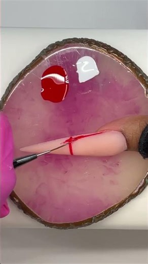 Candy cane nail tutorial using polygel #christmas