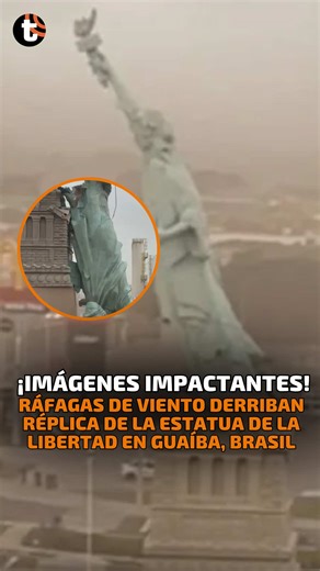 Colapso de la réplica de la Estatua de la Libertad en Guaíba