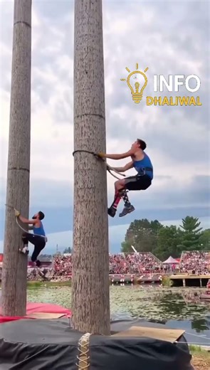 “Lumberjack Pole Climb – where players climb a 60-foot pole! ⚡🪓”