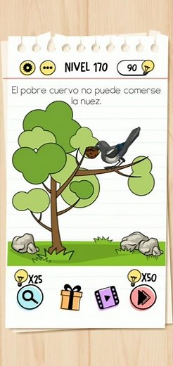 Brain Test | Nivel 170 - El pobre cuervo no puede comerse la nuez