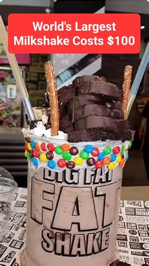 The world's largest milkshake might cost you $100, but that's still cheaper than most medical or dental bills these days. It's important to keep things in perspective the next time you're eating out 😜 #milkshake #icecream #foodies #trysomethingnew #reactions #familyfriendly #lasvegas #remix #savage #foodfinds #localeats #localfood #sweets #foodchallenge #dessert #eatingchallenge #heavyd #bigback #eatlocal #toomuch | Freak Eating