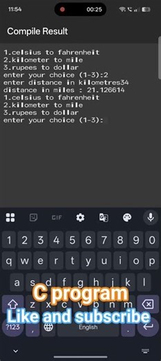 WAP to generate Simple Unit ConverterInput a choice (1–3) and c coding for btech students important
