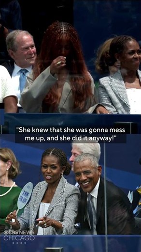 President Obama calls out Michelle for making him cry during Obama Center Opening speech
