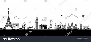 World Heritage Famous Landmark Buildings Vector Stock Vector (Royalty Free) 2222166477 | Shutterstock