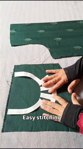 Easy Stitching on Instagram: "beautiful neck design stitching tutorial #stitching #stitching #foryoü #frockcutting #stitches"