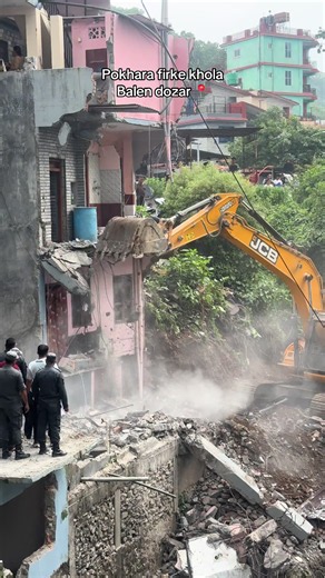 Balen dozer Pokhara Firke Khola: Dozer Work in Pokhara