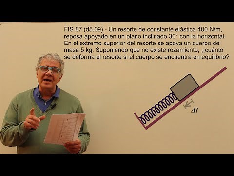 Exercise 87 (d5.09) - Elastic forces (elastic on an inclined plane)