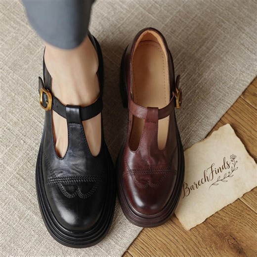 Pointed Toe Chunky Heel Mary Jane Pumps – Buckle Strap Office Dress Shoes - Etsy