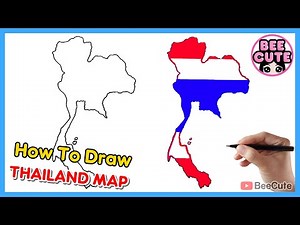 Draw Bangkok Thailand Map easy step by step | Thai map drawing
