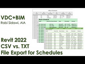 Revit 2022 CSV vs. TXT File Export for Schedules 4K