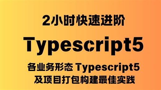 2小时快速进阶Typescript5，各业务形态 Typescript5 及项目打包构建最佳实践