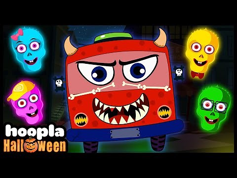 Skeleton Wheels On The Bus Dance + Halloween Rhymes For Kids | Teehee Town