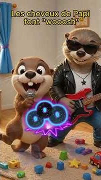 🎸 Le rock de Papi Loutre 🤘 Chanson grands-parents pour enfants – Plouf la Loutre #shorts
