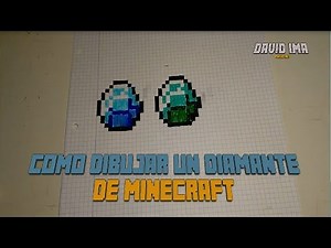 Como dibujar un Diamante de Minecraft | Pixel Art | 8 Bits
