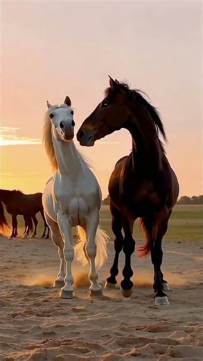 White Stallion Defends the Herd From Rogue Black Stallion! ⚡🐎🐎