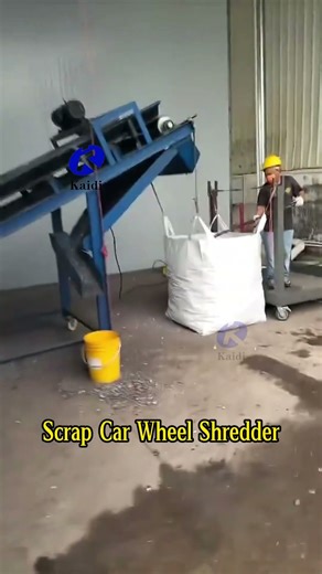 Car Wheel Rims Get Destroyed! Powerful Dual-Shaft Shredder in Action