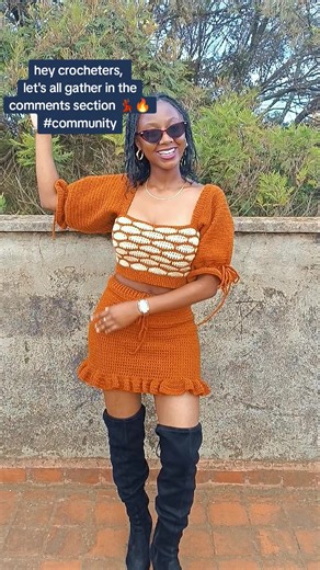 find the top and skirt's tutorial on my YouTube: Marion Crochets. but first, let's see your fav down below 👇🏾 #crochettutorial #crochetcommunity #crochetersoftiktok #crochet #crochettok