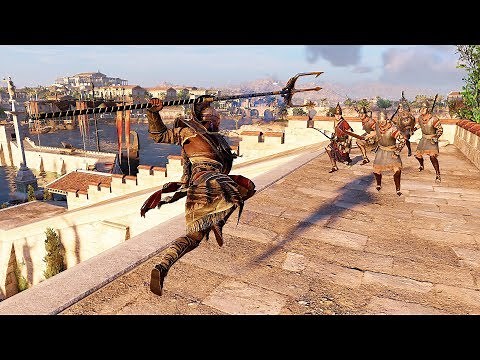 Assassin's Creed Origins Neptune's Trident Brutal Kills & High Level Combat