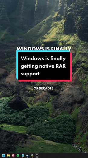 Windows 11 will soon have native RAR support. 7-zip, rar, gz, tar and more will all be supported in a Windows 11 update. It should be added to a work-in-progress build later this week. Microsoft is also claiming better performance with it being natively built-in. 🫡 #technews #microsoft #software #techtips #windows11