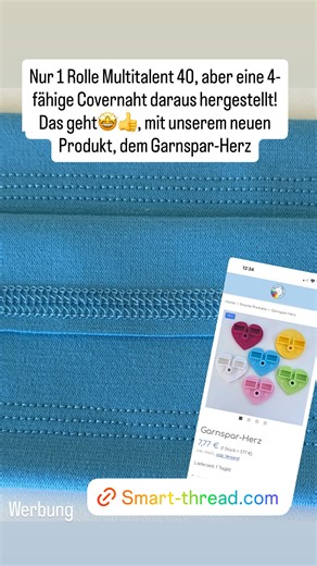 Zauber eine perfekte Overlock-oder Coverlocknaht mit nur einer Rolle Multitalent 40. Wie? Wir zeigen es Dir! Liebe bunte Grüße, Michael und Sabine 💞🌈 | Smart-Thread