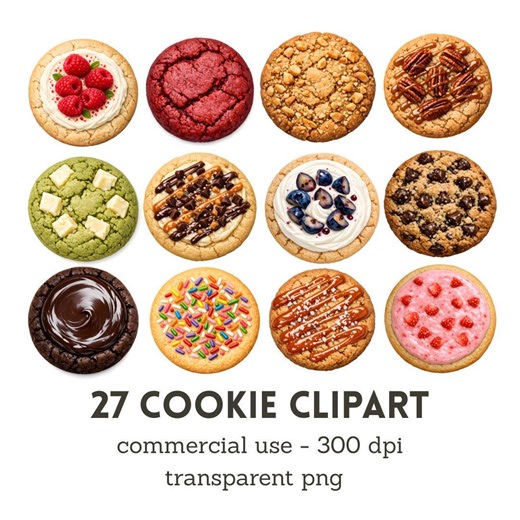 Cookie Clipart, 27 PNG, Sweet Treats, Commercial Use, Digital Download - Etsy