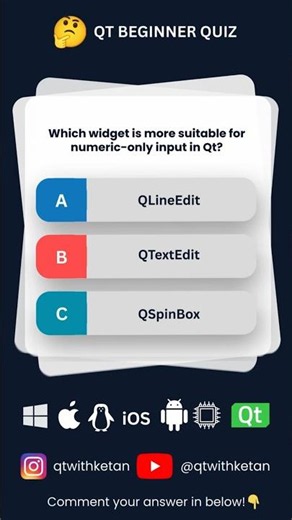 Question 45 | “Can You Solve This Qt Question? 🤔” #excel #windows #qt #cpp