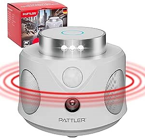 PATTLER® - 360° Ultrasonic Mouse Repellent - Effectively Repel Mice with Ultrasonic Waves - Optimised for Repelling Mice and Rats