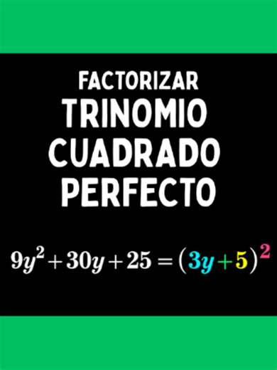 TRINOMIO CUADRADO PERFECTO | FACTORIZACIÓN En este video te explico de forma sencilla y rápida cómo factorizar UN TRINOMIO CUADRADO PERFECTO Al final del video encontrarás algunos ejercicios para que practiques lo aprendido. Además, te dejo las respuestas para que verifiques si lo hiciste correctamente. No olvides que si te gustó el video puedes darle like, compartir y seguirme, ya que eso me ayuda a seguir haciendo más videos. Nos vemos en la próxima. #math #matematicas #tutorial #aprendizaje