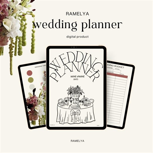 Printable Wedding Planner | Bridal Binder & Budget Checklist PDF - Etsy