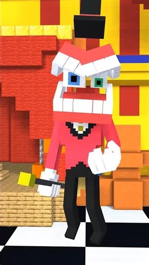 Caine vs Alastor 🎩🎙️| Minecraft Animation #shorts #minecraft #hazbinhotel #tadc #minecraftanimation