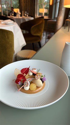 Stefan Leitner on Instagram: "Apfel a la carte (Part I) 🍎🌸🌱 • Pralinécreme | geschmorter Apfel | Rumtopfgel | Vanillechantilly | Bratapfelsorbet | Sherry-Portweinsud • • #bareiss #bareissianer #plateddessert #clauspeterlumpp #restaurantbareiss #hotelbareiss #3michelinstar #relaischateaux #lesgrandestablesdumonde #dessert #patisserie #instagramselected #gourmetparadise #chefsplateform #foodartchefs #apfel #hibiskus #praliné #vanille #rumtopf #michelin #stefanleitner #gaultmillau #derfeinschmec