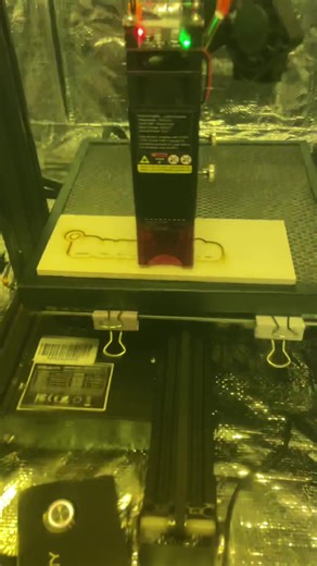 Just got in a Creality laser module and decided to convert my old ender 3 pro into a dedicated laser cutter. Had to do a test with this expensive ass laser, so I decided to just do something stupid. Have some big stuff planned for this laser though. /. /. /. /. /. /. /. /. #laserengraving #laser #lasercut #maker #woodworking #woodart #makersgonnamake #meme