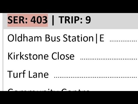 403 bus route for drivers Oldham Rushcroft Circular