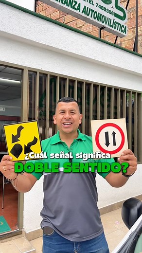 ¿Cuál señal de tránsito significa doble sentido? 🚧 #señales #señalesviales #conduccion #AprenderAConducir #aprenderamanejar #licenciadeconducir #licenciadeconduccion | Autovel