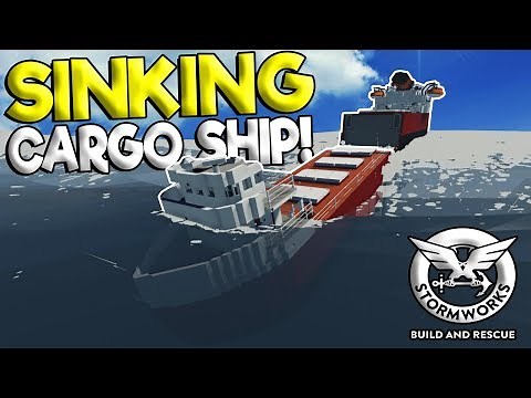 HUGE WAVES CUTS CARGO SHIP IN HALF! - Stormworks: Build and Rescue Gameplay - Sinking Ship Survival