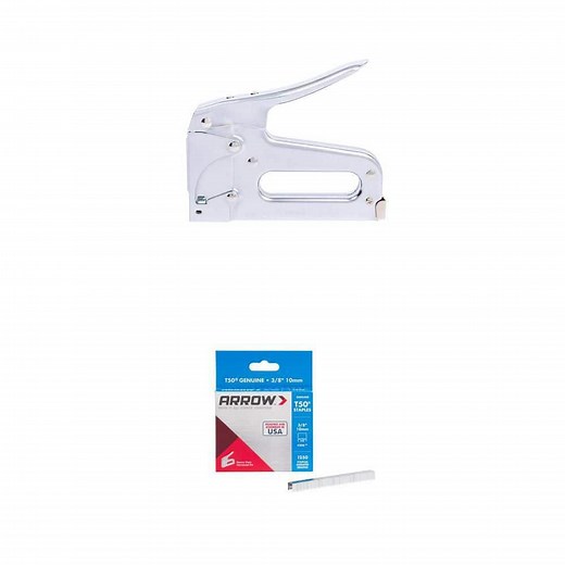 Arrow T50 Heavy Duty Manual Staple Gun and 3/8 in. Staples (1,250-Pack) Combo - The Home Depot