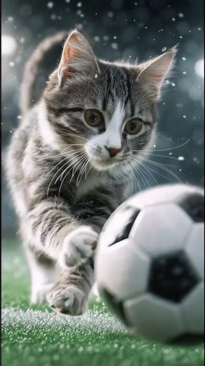 Cats playing football on the field