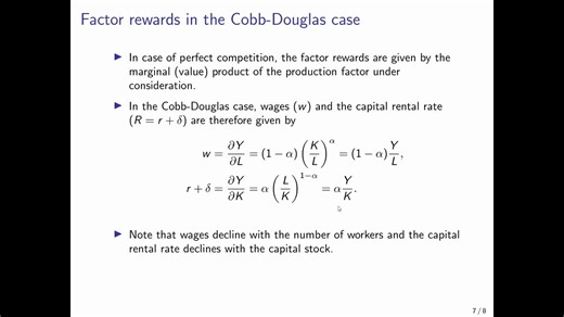 The Cobb Douglas Production Function