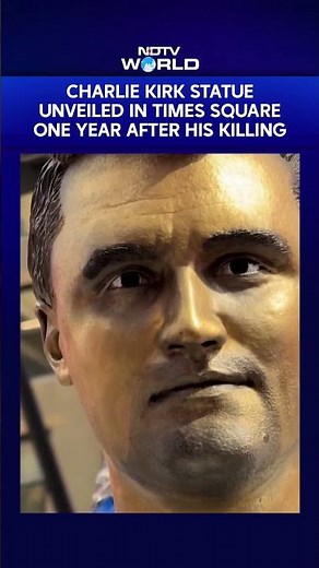 Charlie Kirk's Statue Unveiled In Times Square A Year After His Killing