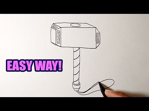 How To Draw Mjölnir Thor Hammer | Easy Drawing Ideas
