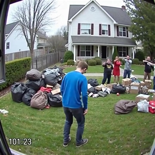 AFTER MY FATHER’S FUNERAL, THEY DISCARDED MY BELONGINGS AND LOCKED ME OUT, CLAIMING, “THIS HOUSE IS OURS!” I STAYED QUIET—UNTIL THE NOTARY STUNNED EVERYONE. After Dad’s funeral, my relatives dumped my stuff on the lawn, locked the doors, and snapped, “This house is ours now—leave!” I stayed silent. But when the lawyer read the papers, their faces drained of color: the house wasn’t listed in the will… because it already belonged to… me. When I was six, Mom vanished. She ran off with another man, 