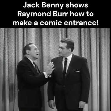 Jack Benny shows Raymond Burr how to make a comic entrance! #classictv #funny #comedy #raymondburr