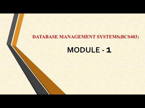 DBMS Module 1-BCS403 -VTU-Scheme 22