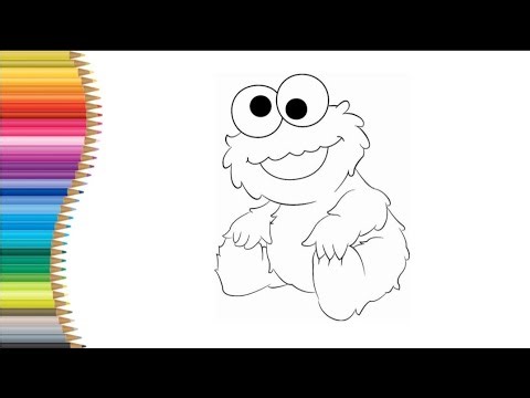 How to Draw Cookie Monster Step by Step | Cute Easy Cartoon Drawing for Kids